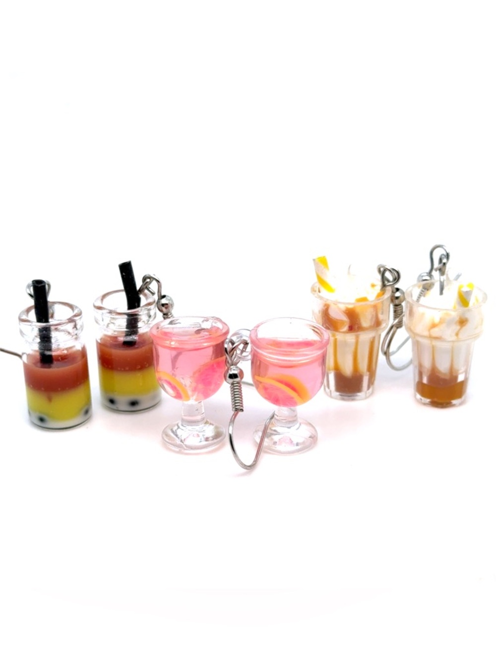 3 Pairs of Fun Cocktail Dangle Earrings